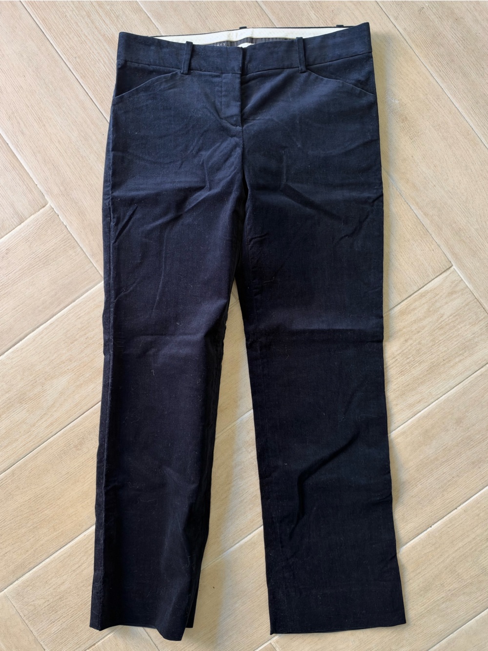 Theory Straight-Leg Women's Corduroy Slacks in Black